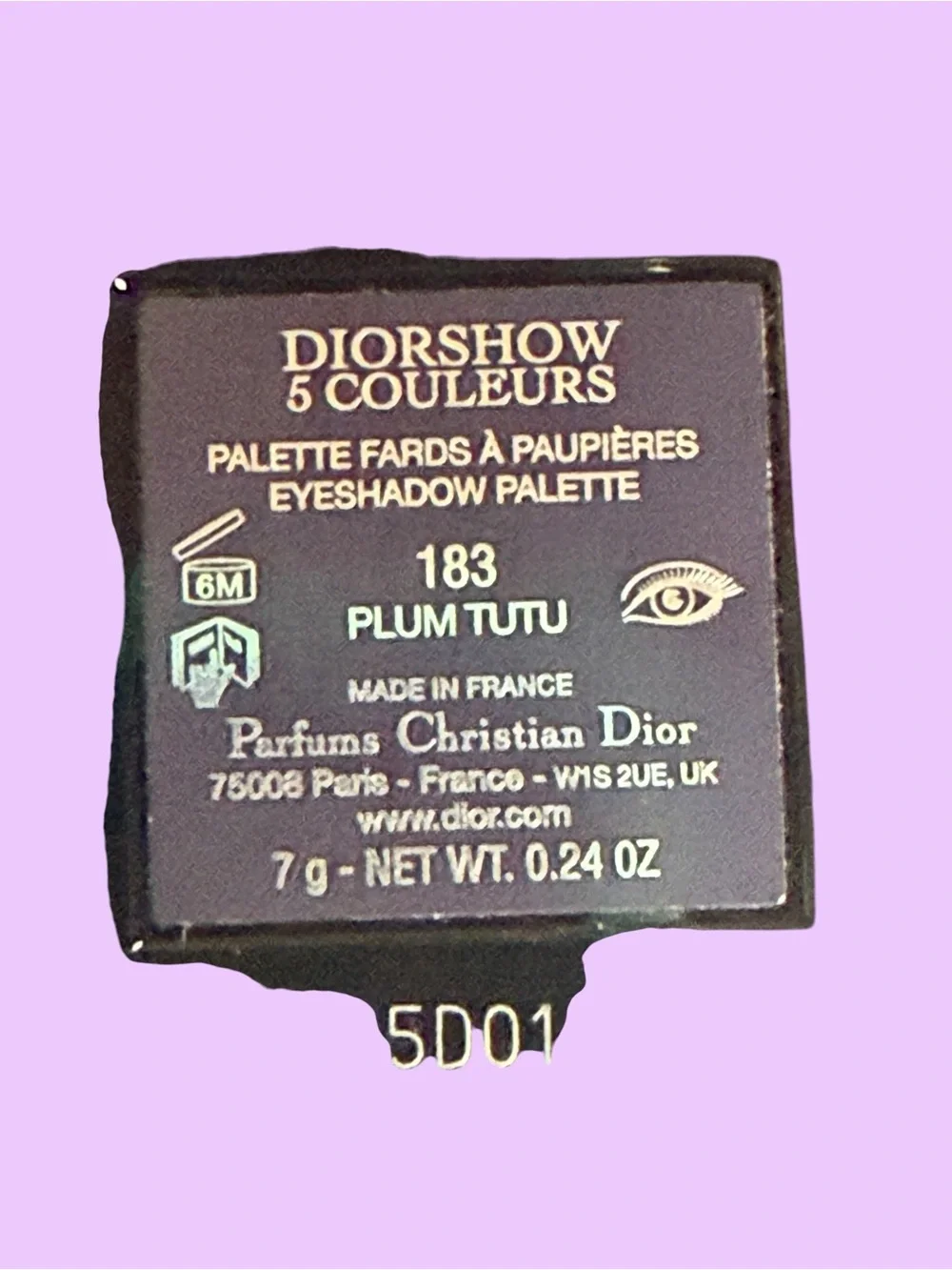 Diorshow 5-Color Eyeshadow Palette - plum & champagne Shades in DENIM